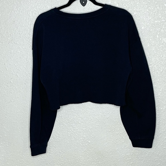 Zara Trafaluc Black Cropped Sweatshirt Sz Small - Picture 3 of 4